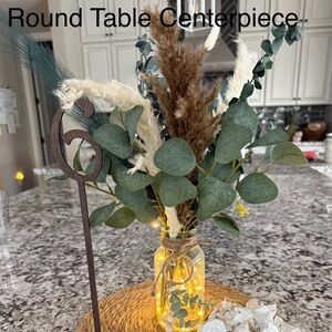 Rustic Floral Arrangement with LED Lights
